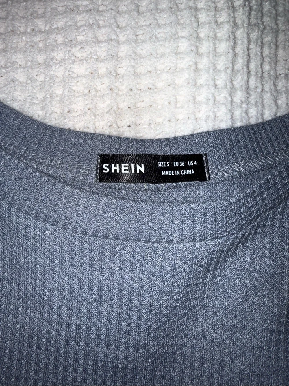 SHEIN Slate Blue Ribbed Crewneck Sweater and Short Set